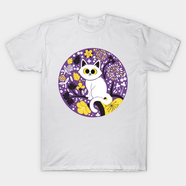 Non Binary Pride Cat T-Shirt by Twkirky
